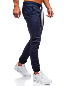 Pantaloni tipo jogger da uomo blu scuri Bolf 1145