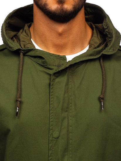 Giacca mezza stagione tipo parka da uomo verde Bolf 5391
