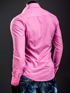 Camicia elegante da uomo corallo a maniche lunghe Bolf 1703A