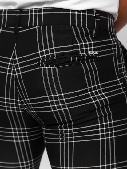 Uomo Pantaloni eleganti a quadri Nero Bolf 184160