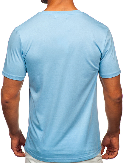 Uomo T-shirt in cotone con stampa Blu Bolf MPO3457
