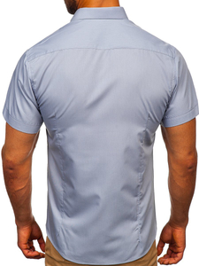 Camicia a manica corta da uomo grigio Bolf 7501
