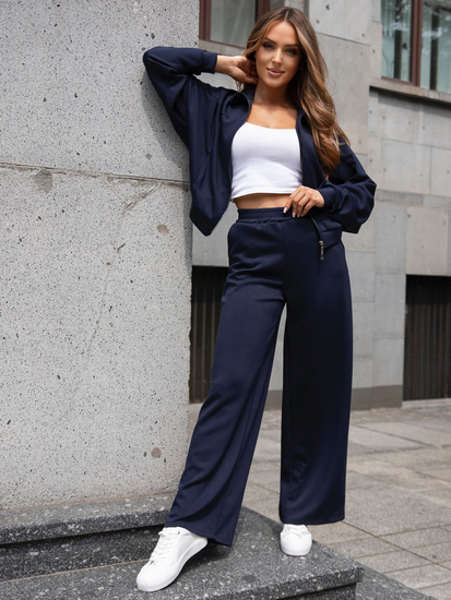 Tuta due pezzi con zip da donna burro blu navy Bolf 821109