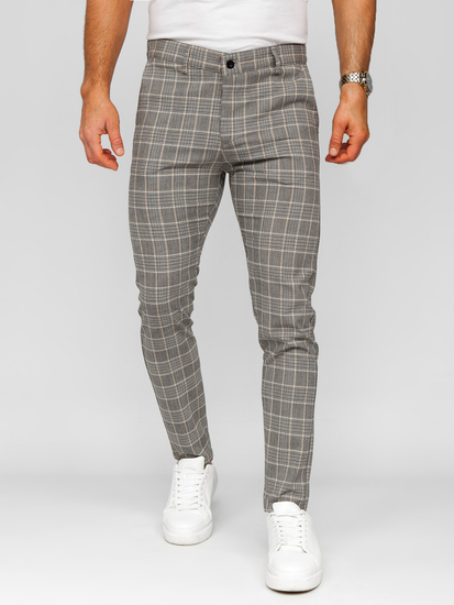 Uomo Pantaloni eleganti a quadri Beige Bolf 184171