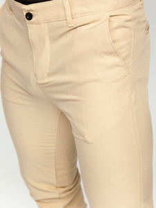 Pantaloni chino in tessuto da uomo beige Bolf 0031