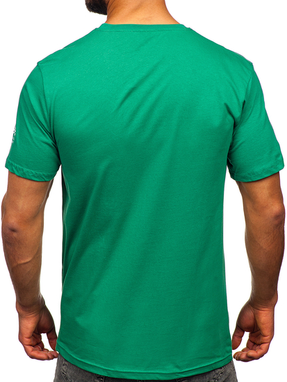 T-shirt in cotone con stampa da uomo verde Bolf 14784
