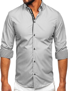 Camicia a manica lunga grigia Bolf 3762