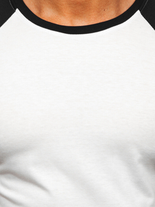 T-shirt da uomo bianco-nera Bolf 8T82