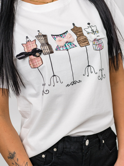 Donna T-shirt stampata Bianco Bolf 97T2111