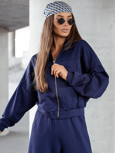 Tuta due pezzi con zip da donna burro blu navy Bolf 821109