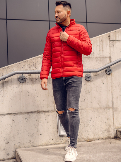 Giacca di mezza stagione trapuntata da uomo rosso Bolf LY33A