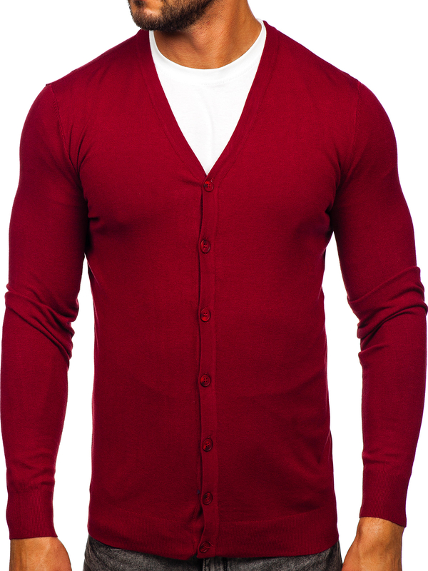Cardigan da uomo bordò Bolf MM6006