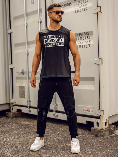 Uomo Canotta stampata Nero Bolf 14828A