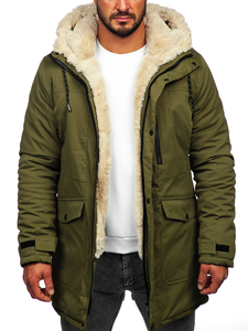 Giubbotto invernale tipo parka da uomo khaki Bolf 22M37