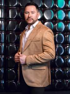 Giacca da uomo in velluto color cammello Bolf 24410