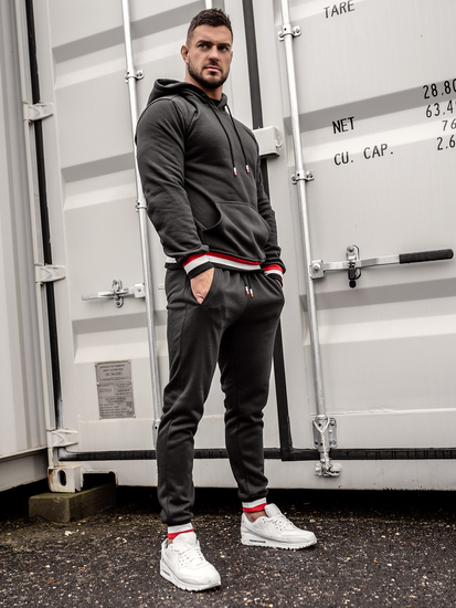 Tuta con cappuccio da uomo nera Bolf 8C60