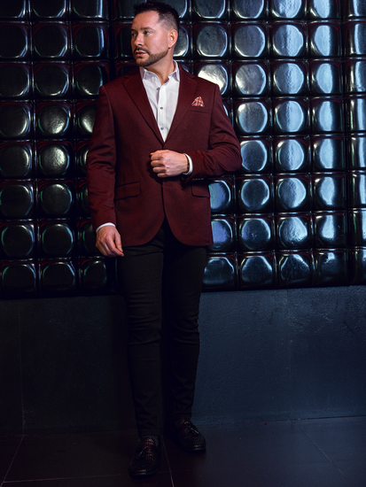 Giacca casual da uomo bordeaux Bolf 24401-1