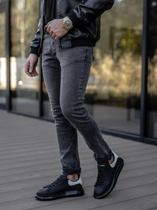 Pantaloni in jeans slim fit da uomo grafite Bolf 6597