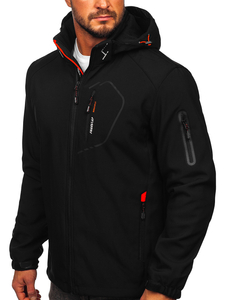Giacca softshell mezza stagione da uomo nero-arancione Bolf WX088A
