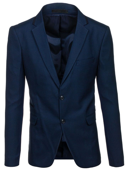 Giacca d'abito elegante da uomo blu Bolf 1050