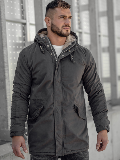 Giubbotto parka invernale in cotone da uomo grafite Bolf EX838A