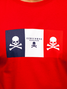 T-shirt in cotone con stampa da uomo rossa Bolf 14784