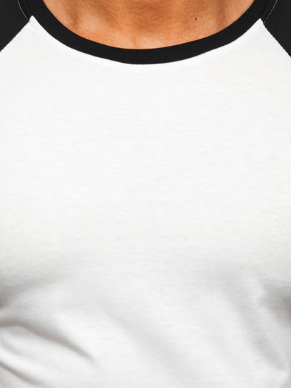 T-shirt da uomo bianco-nera Bolf 8T82