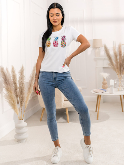 Donna T-shirt stampata Bianco Bolf 95T2522