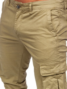 Pantaloni cargo in tessuto da uomo verdi Bolf J682