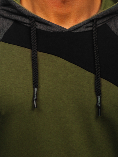 Felpa con cappuccio da uomo khaki Bolf BF-28S