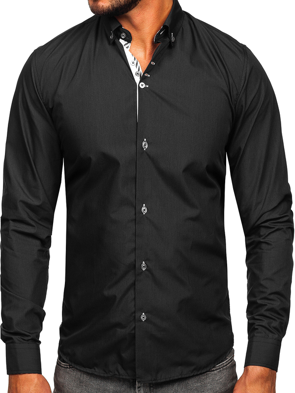 Camicia elegante a manica lunga da uomo antracite Bolf 5796-1