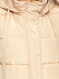 Gilet lungo trapuntato oversize da donna beige Bolf 81276