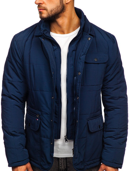 Giubbotto elegante d'inverno da uomo blu Bolf 1976