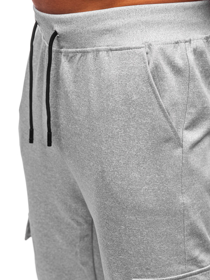 Pantaloni da tuta jogger cargo da uomo grigio Bolf 8K1130