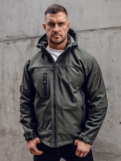 Uomo Giacca softshell mezza stagione Khaki Bolf T019A