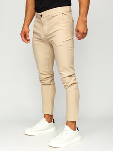 Pantaloni chino in tessuto da uomo beige Bolf 0031