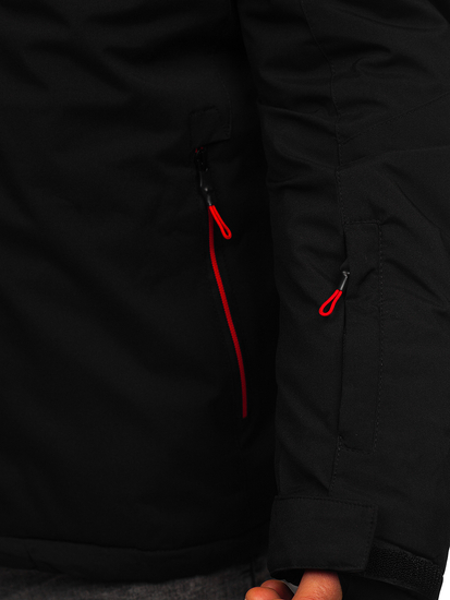 Giubbotto da sci per sport invernali da uomo nero-rossa Bolf 7097