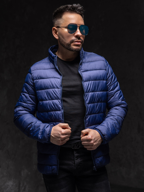 Giacca trapuntata di mezza stagione da uomo blu Bolf LY33A1