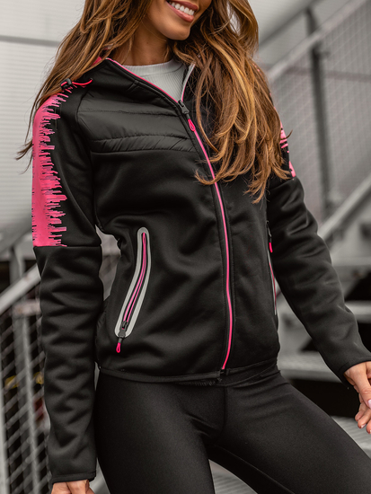 Giacca trapuntata con cappuccio da donna nera Bolf KSW4007A