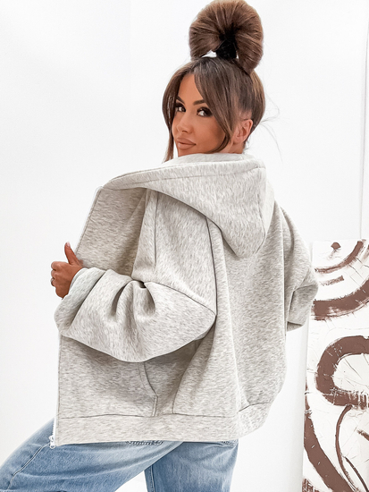 Felpa con cappuccio isolante a farfalla da donna melange Bolf 821112