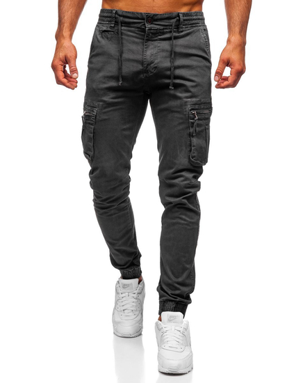 Pantaloni jogger tipo cargo da uomo grafite Bolf 8983