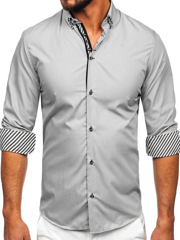 Camicia a manica lunga grigia Bolf 3762