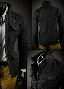 Giacca elegante trapuntata da uomo nera Bolf 802A