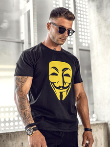 T-shirt con stampa da uomo nera Bolf 14400A