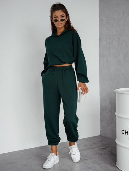 Completo due pezzi con felpa con cappuccio da donna rosa bottiglia Bolf 525