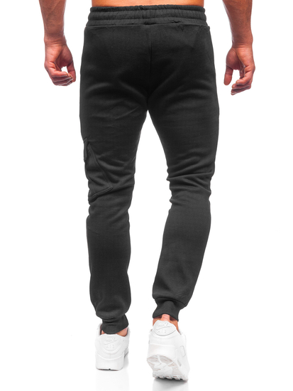 Pantaloni jogger tipo cargo da uomo neri Bolf HW2173