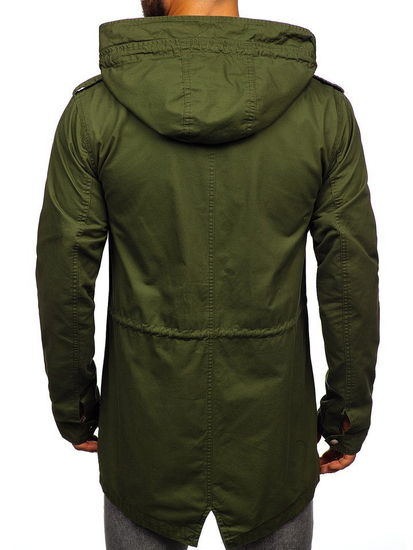 Giacca mezza stagione tipo parka da uomo verde Bolf 5391