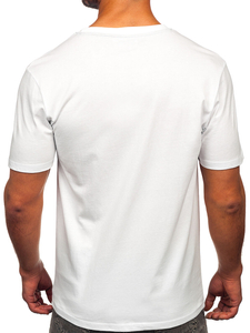 Uomo T-shirt in cotone con stampa Bianco Bolf MPO3457