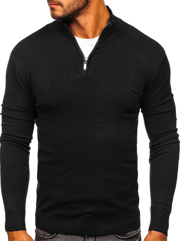 Maglione con collo alto da uomo nero Bolf YY08