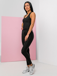 Set in due pezzi di tuta da donna nera Bolf YW88037